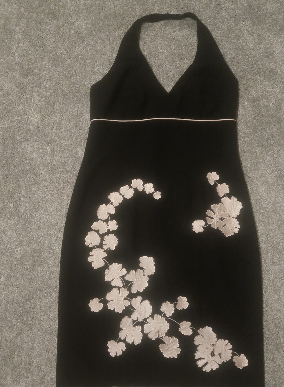 ✨ Vintage Vibe Maggy London Silk Blend Floral Halter Dress Size 14 Flaw ✨